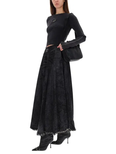 Diesel M-anchor-a Black T-shirt In Black