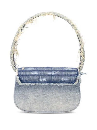 Diesel Women 1dr Denim Shoulder Bag With Crystals In Multi