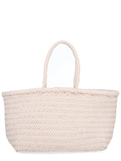 Dragon Diffusion Woven Tote Bag Braided Handles In White