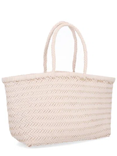 Dragon Diffusion Woven Tote Bag Braided Handles In White
