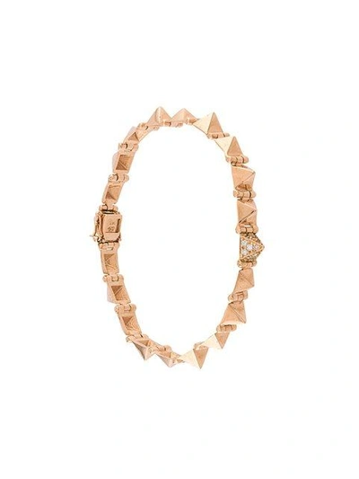 Shop Anita Ko 18kt Rose Gold Small Diamond Spike Bracelet In Metallic