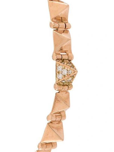 Shop Anita Ko 18kt Rose Gold Small Diamond Spike Bracelet In Metallic