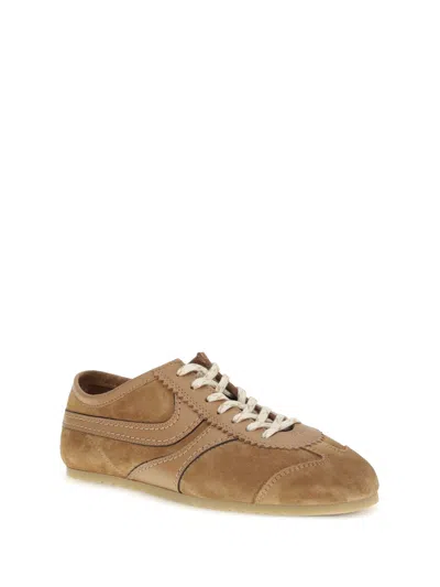 Dries Van Noten Women Suede Sneakers In Brown