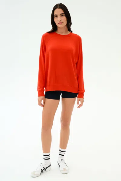 Splits59 Andie Oversized Fleece Sweashirt In Red