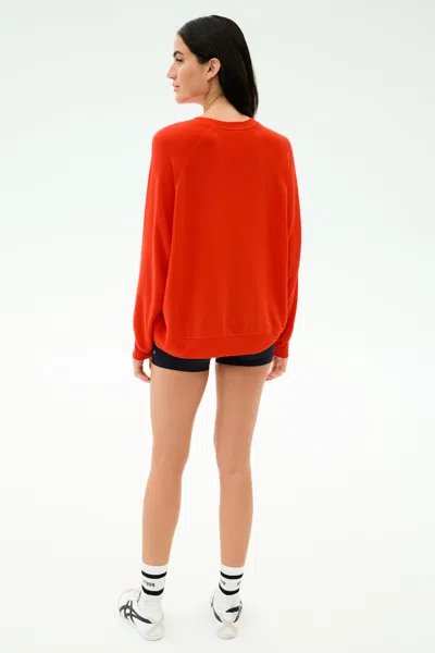 Splits59 Andie Oversized Fleece Sweashirt In Red