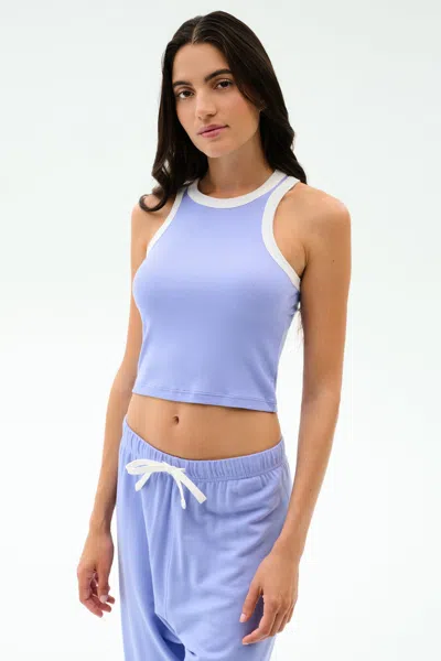 Splits59 Kiki Rib Crop Tank In Blue