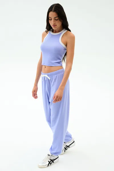 Splits59 Kiki Rib Crop Tank In Blue
