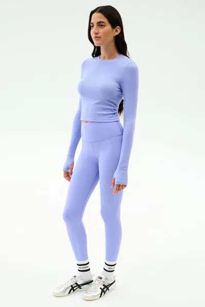 Splits59 Louise Rib Long Sleeve Crop In Purple
