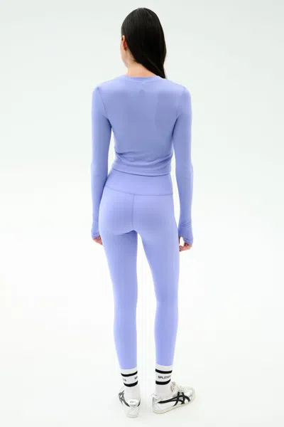 Splits59 Louise Rib Long Sleeve Crop In Purple