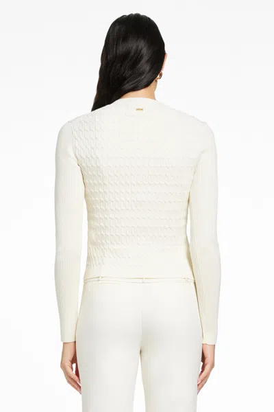 Toccin Elise Crew Neck Cardigan In White