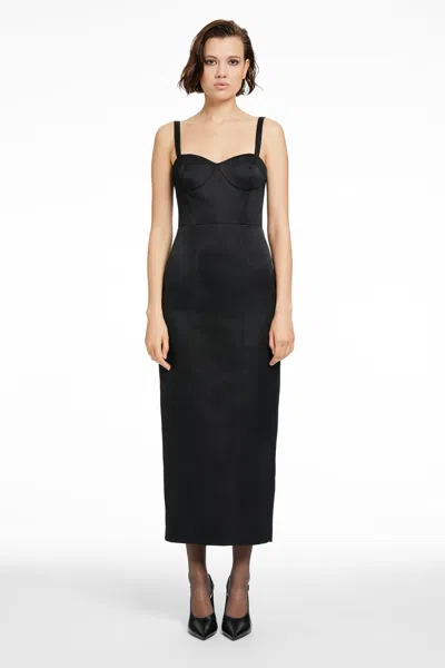 Toccin Solene Bustier Sculpted Midi Dress In Black