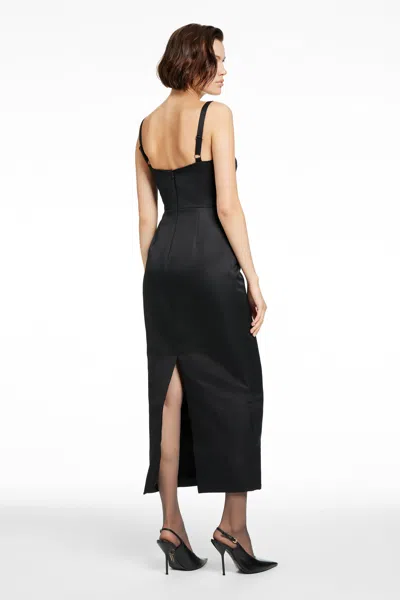 Toccin Solene Bustier Sculpted Midi Dress In Black
