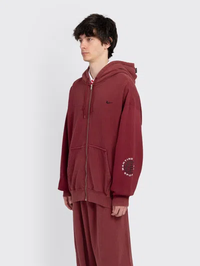 Nike X Martine Rose Hoodie In Burgundy