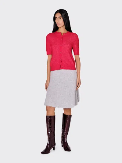 Samsoe & Samsoe Sanoura Short Sleeve Cardigan In Red