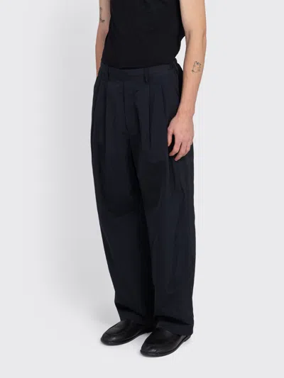 Ssstein Windproof Nylon Wide Easy Trousers In Black