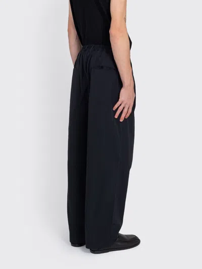 Ssstein Windproof Nylon Wide Easy Trousers In Black