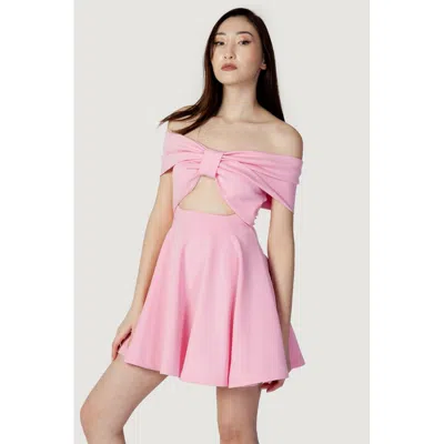Aniye By Multicolor Polyester Short Dress In Pink