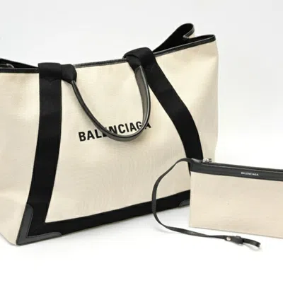 Pre-owned Balenciaga Black Canvas Leather Tote Bag ()