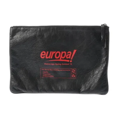 Pre-owned Balenciaga Black Leather Clutch Bag ()