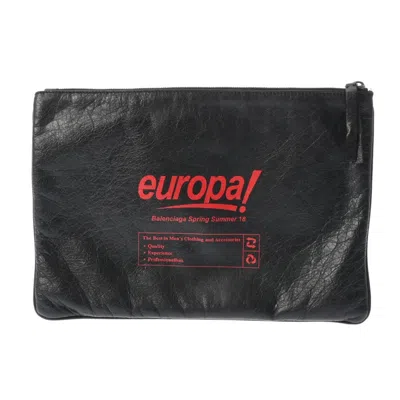 Pre-owned Balenciaga Black Leather Clutch Bag ()