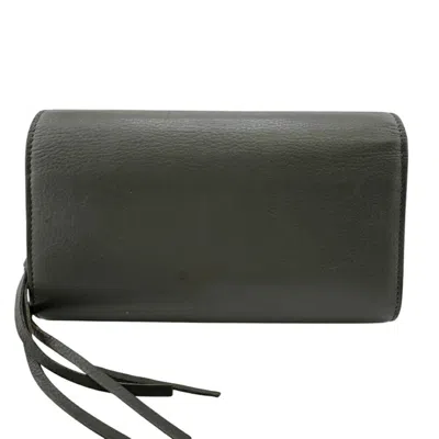 Pre-owned Balenciaga Gray Leather Long Wallet (bi-fold) ()
