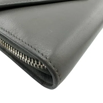 Pre-owned Balenciaga Gray Leather Long Wallet (bi-fold) ()