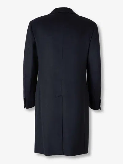 Brioni Single-breasted Coat In Blue