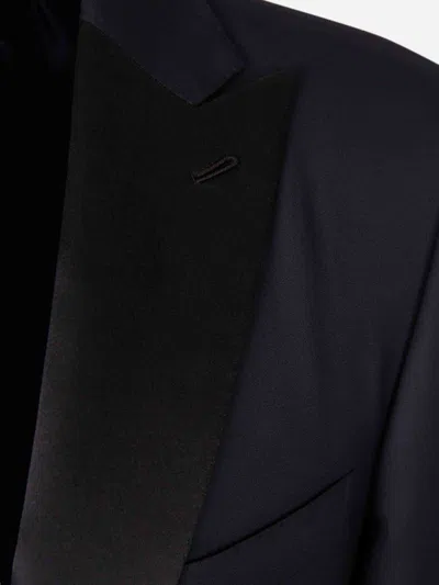 Brioni Straight Wool Suit In Blue