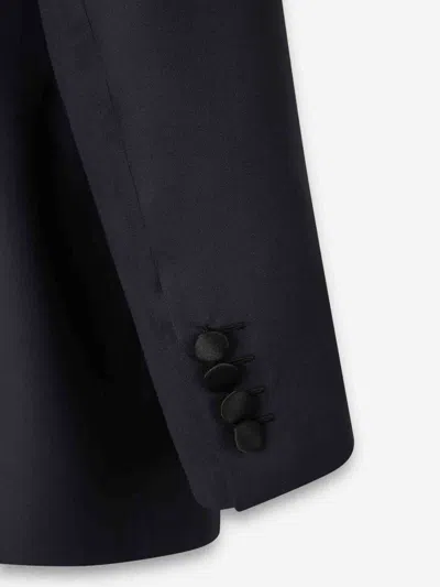 Brioni Straight Wool Suit In Blue