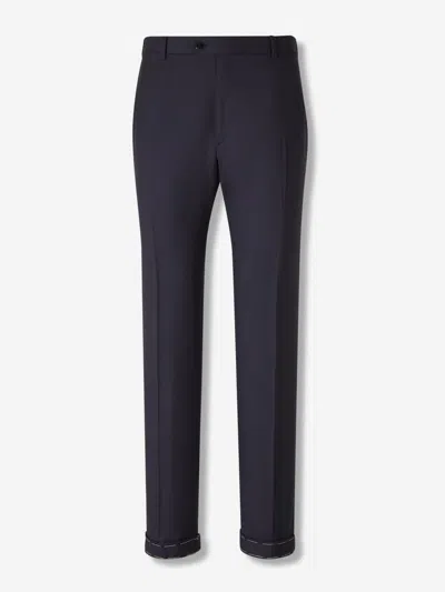 Brioni Straight Wool Suit In Blue