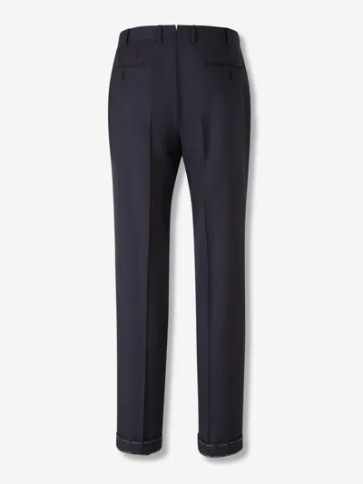 Brioni Straight Wool Suit In Blue