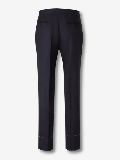 Brioni Straight Wool Suit In Blue