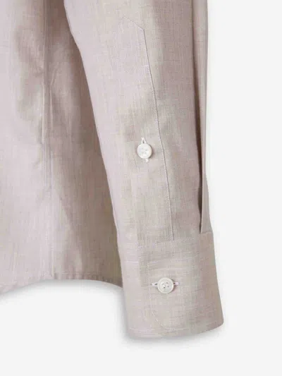 Brioni Plain Dress Shirt In White