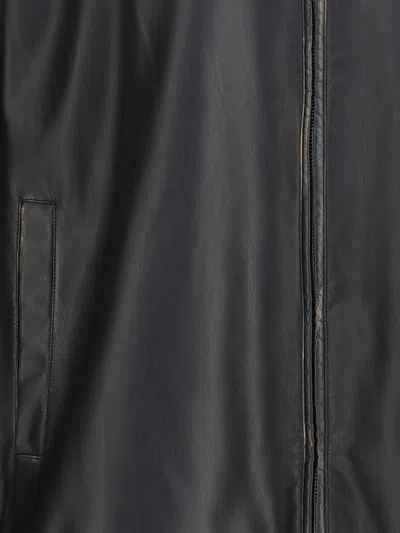 Diesel Black Polyester Biker Jacket In Black