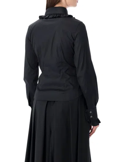 Vivienne Westwood Tailored Long Sleeve Shirt With Ruffled Collar In Black