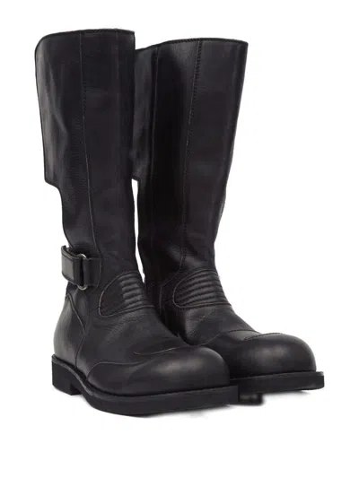 Mm6 Maison Margiela Leather Knee-high Boots In Black