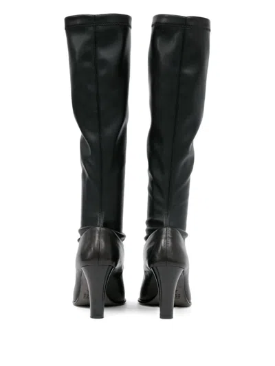Mm6 Maison Margiela Leather Knee-high Boots In Black