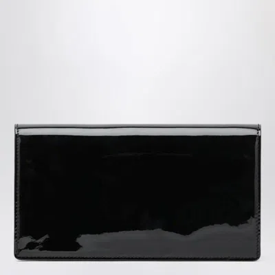Christian Louboutin Rectangular Patent Clutch Featuring Chain Strap In Black