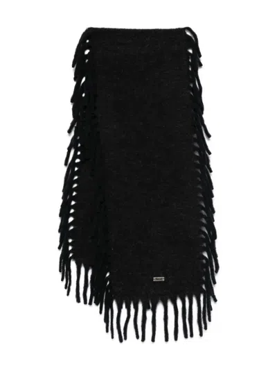 Avavav Fringed Scarf In Black