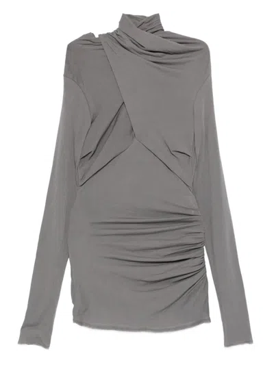 Entire Studios Draped Blouse In Gray