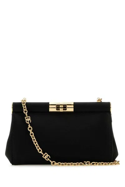 Dolce & Gabbana Medium Marlene Velvet Shoulder Bag In Black