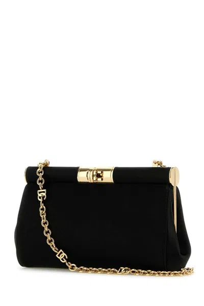 Dolce & Gabbana Medium Marlene Velvet Shoulder Bag In Black