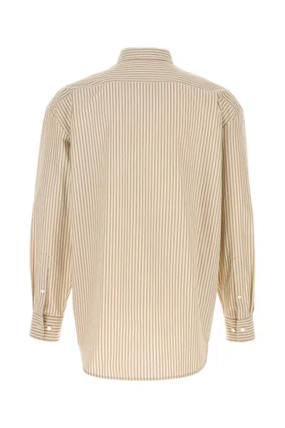 The Row Striped Long Sleeve Granada Poplin Shirt In Neutral