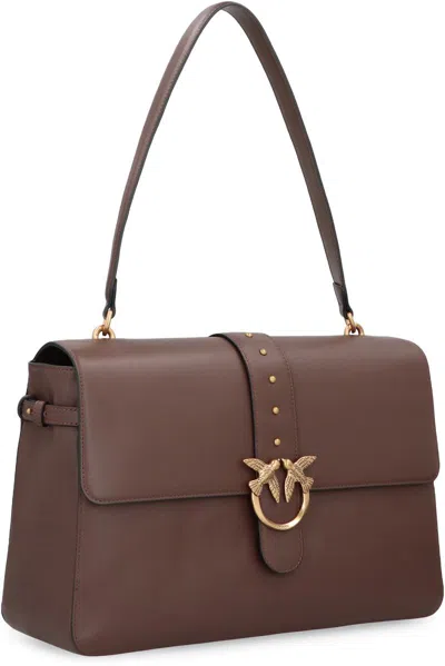 Pinko Maxi Love Bag Slouchy Shoulder Bag In Leather In Brown