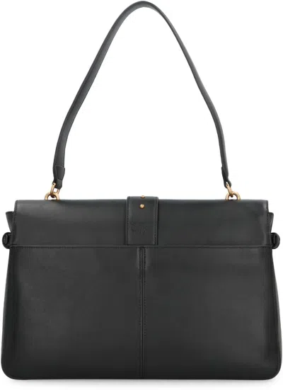 Pinko Maxi Love Bag Slouchy Shoulder Bag In Leather In Black