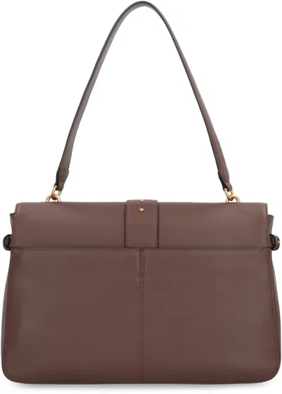 Pinko Maxi Love Bag Slouchy Shoulder Bag In Leather In Brown
