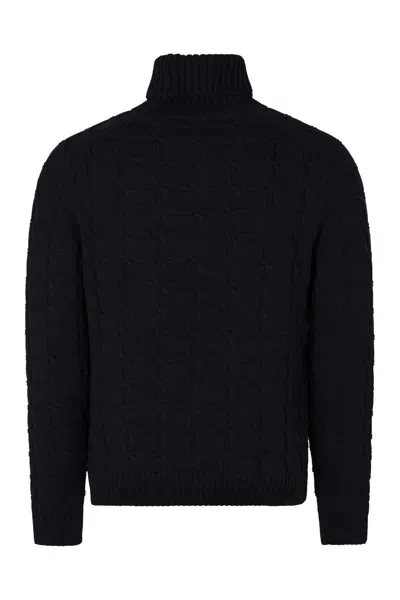 Slowear Virgin Wool Turtleneck Sweater In Blue