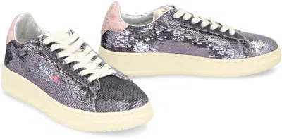Autry "dallas Low Sparkling" Sneaker In Purple