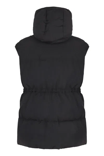 Herno Sleeveless Down Jacket With Hood In Black