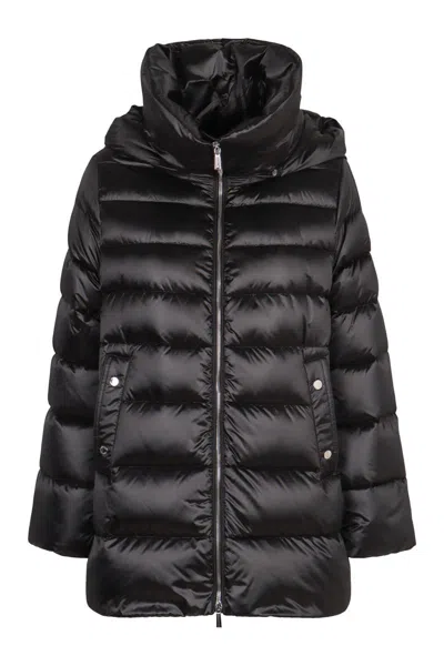 Moorer Natalia Down Jacket With Hood In Black